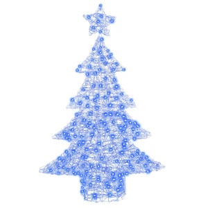 Árbol de Navidad con 100 LED Azul 120 cm Acrílico H