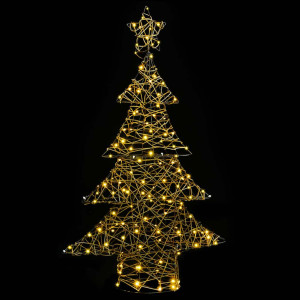 Árbol de Navidad con 120 LED cálido 120 cm Ratán H