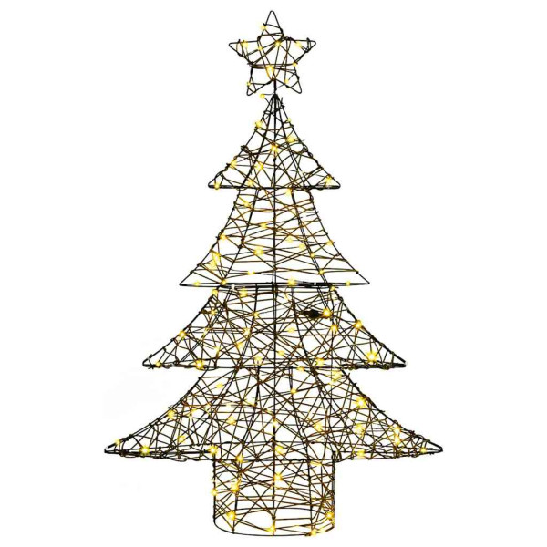Árbol de Navidad con 120 LED cálido 120 cm Ratán M 3