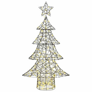 Árbol de Navidad con 160 LED cálido 150 cm Ratán H