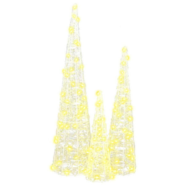 Árbol de Navidad 3 pcs cálido 40 cm 60 cm 80 cm Acrílico M 3