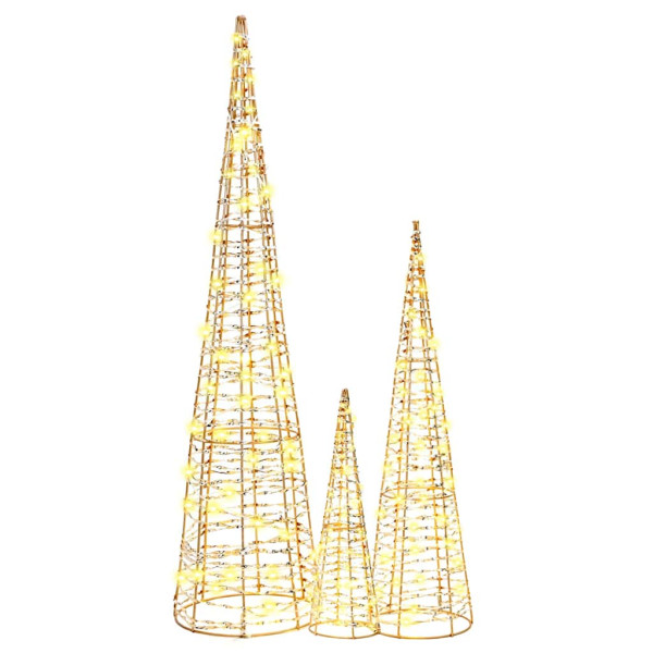 Árbol de Navidad con 90 LED 3 pcs cálido 40 cm 60 cm 80 cm PET M 3