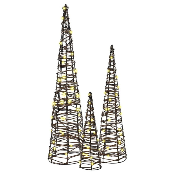 Árbol de Navidad 3 pcs cálido 40 cm 60 cm 80 cm Ratán M 3