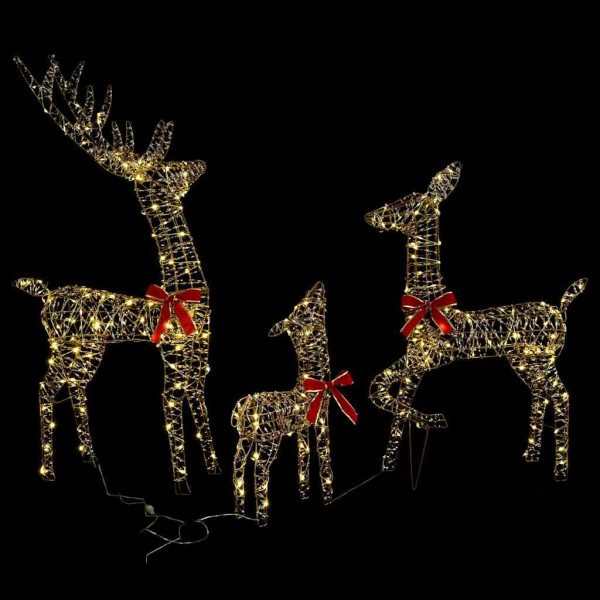 Familia de Renos 3 pcs cálido 128 cm PET M 5