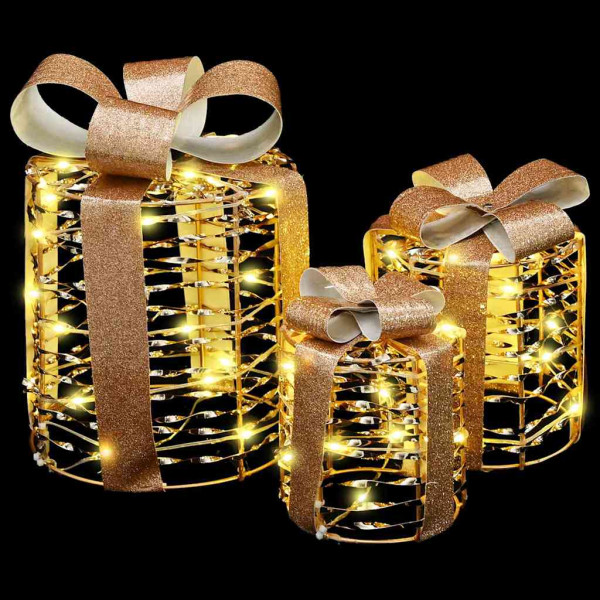 Decoración de caja de regalo 3 pcs cálido 12 cm 15 cm 20 cm PET M 3