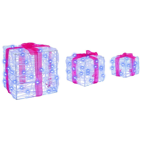 Caja de Regalo con 60 LED 3 pcs Azul 20 x 20 x 20 cm Acrílico M 2