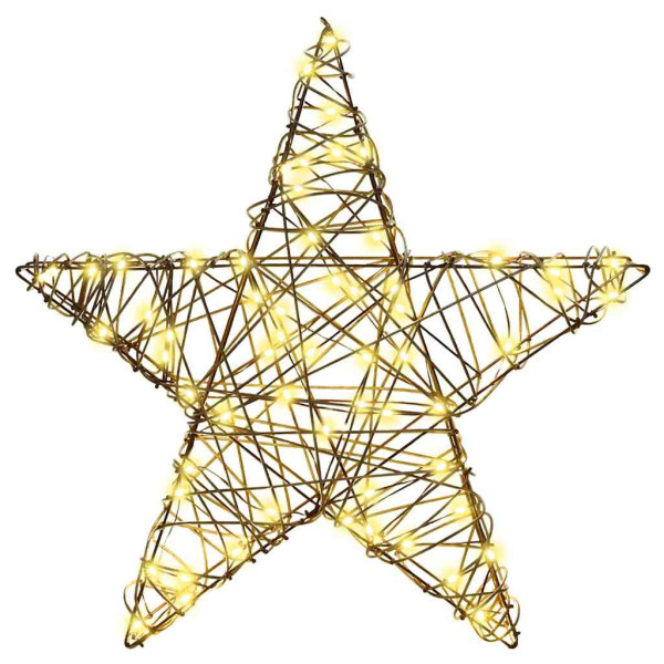 Estrella 3D con 50 LED cálido 55 x 52.5 x 9 cm Ratán M 3