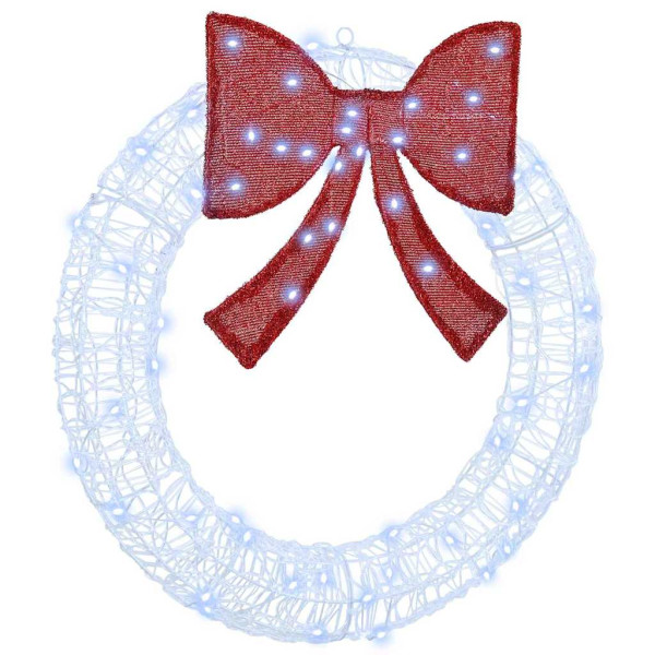 Corona con luces de tiras LED frío 75 cm Acrílico D