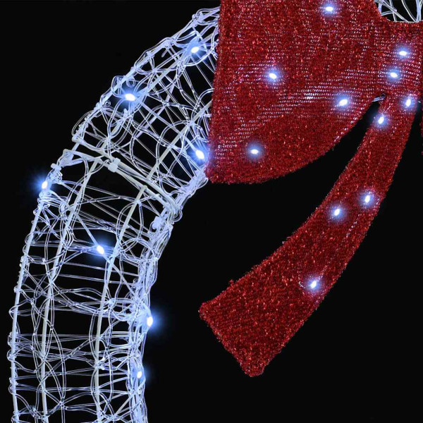 Corona con luces de tiras LED frío 75 cm Acrílico M 4