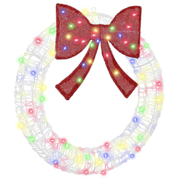 Corona con luces de tiras LED Multicolor 75 cm Acrílico D