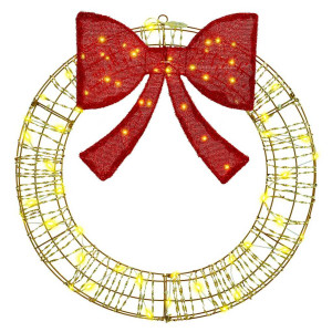 Corona con 60 LED cálido 75 cm PET H