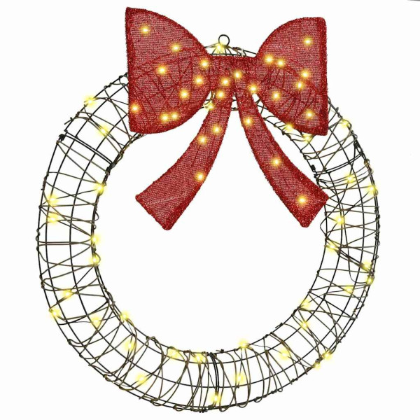 Corona con 60 LED cálido 75 cm Ratán D