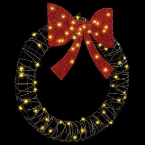 Corona con 60 LED cálido 75 cm Ratán H