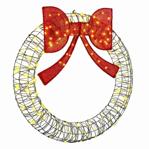 Corona con 150 LED cálido 120 cm Ratán D