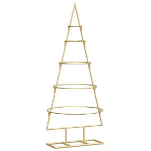 Árbol de Navidad de metal con soporte Dorado 90 cm H