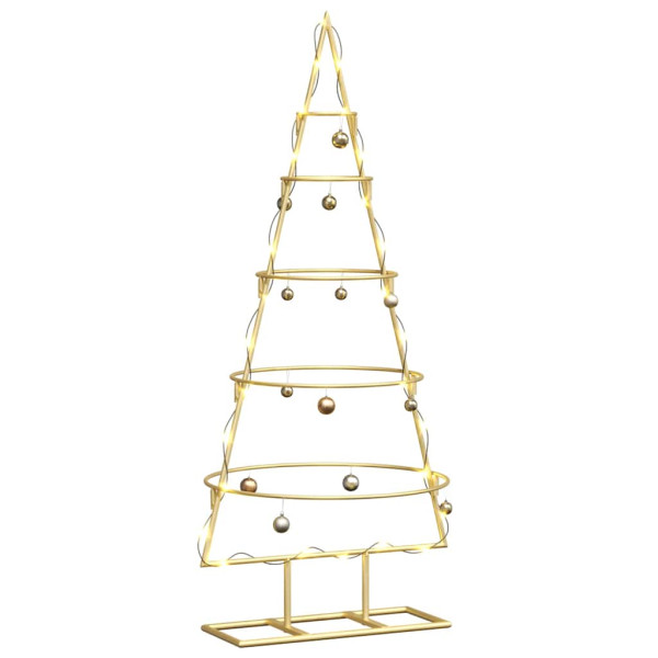 Árbol de Navidad de metal con soporte Dorado 90 cm M 3