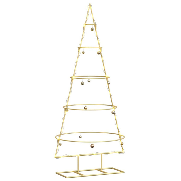 Árbol de Navidad de metal con soporte Dorado 125 cm M 3