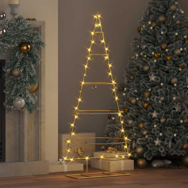 Árbol de Navidad de metal con soporte Dorado 125 cm M 4