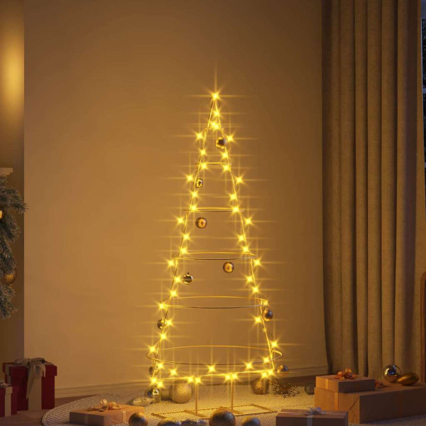 Árbol de Navidad de metal con soporte Dorado 150 cm M 4