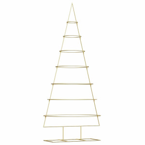 Árbol de Navidad de metal con soporte Dorado 210 cm H