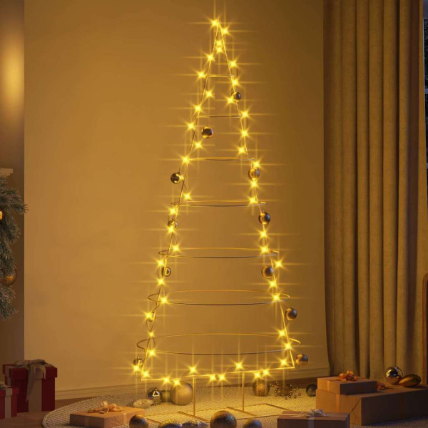 Árbol de Navidad de metal con soporte Dorado 210 cm M 4