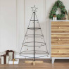 Árbol Cono de Navidad con soporte Negro 125 cm Acero 1