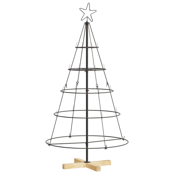 Árbol Cono de Navidad con soporte Negro 125 cm Acero M 2