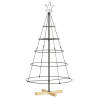 Árbol Cono de Navidad con soporte Negro 125 cm Acero 2