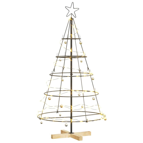 Árbol Cono de Navidad con soporte Negro 125 cm Acero M 3