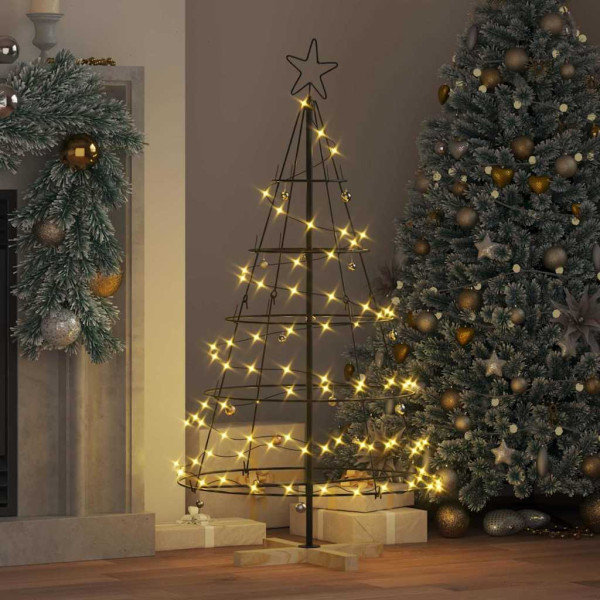 Árbol Cono de Navidad con soporte Negro 125 cm Acero M 4