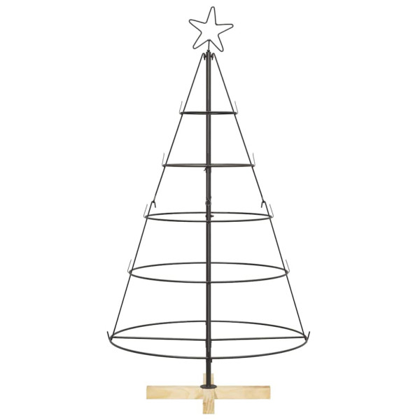 Árbol Cono de Navidad con soporte Negro 125 cm Acero M 5