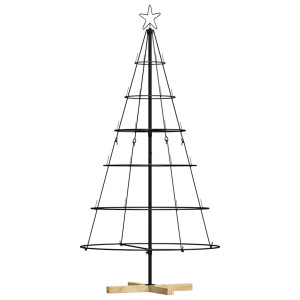 Árbol Cono de Navidad con soporte Negro 150 cm Acero H