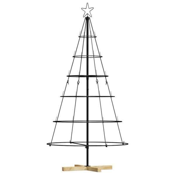 Árbol Cono de Navidad con soporte Negro 150 cm Acero M 2