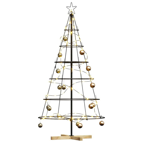 Árbol Cono de Navidad con soporte Negro 150 cm Acero M 3