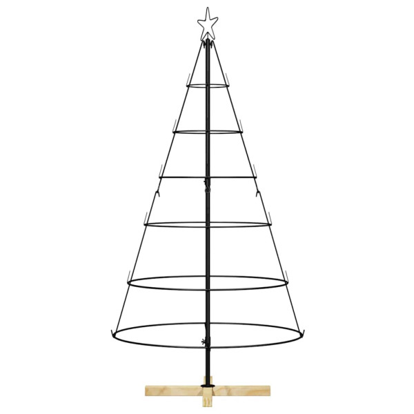 Árbol Cono de Navidad con soporte Negro 150 cm Acero M 5