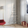 Árbol Cono de Navidad con soporte Negro 180 cm Acero 1
