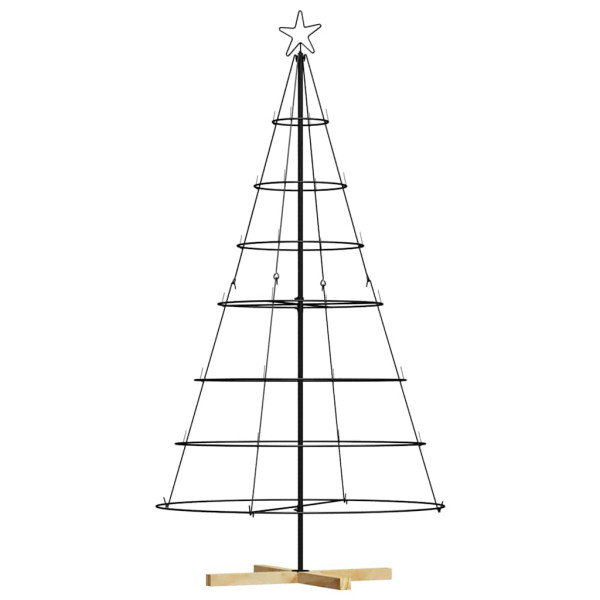 Árbol Cono de Navidad con soporte Negro 180 cm Acero M 2