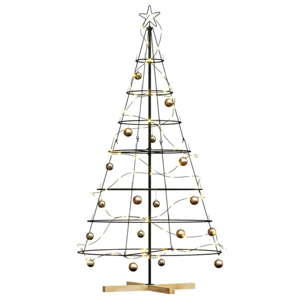 Árbol Cono de Navidad con soporte Negro 180 cm Acero M 3