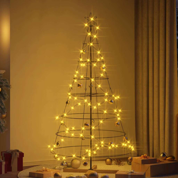Árbol Cono de Navidad con soporte Negro 180 cm Acero M 4