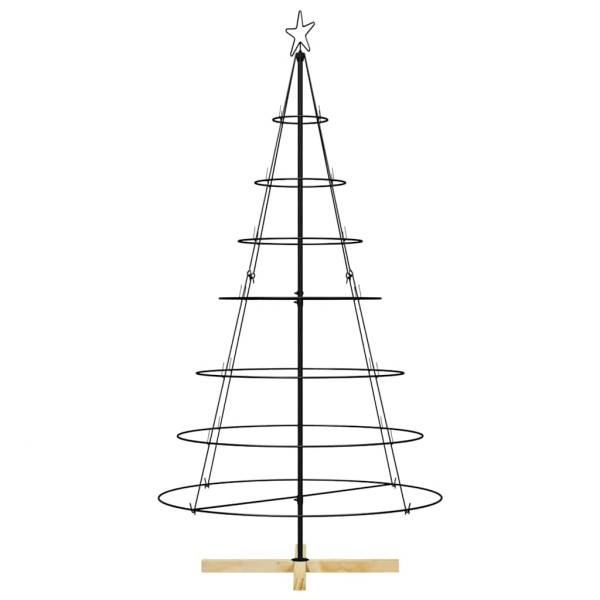 Árbol Cono de Navidad con soporte Negro 180 cm Acero M 5