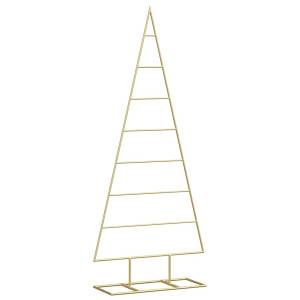 Árbol de Navidad de metal con soporte Dorado 125 cm H