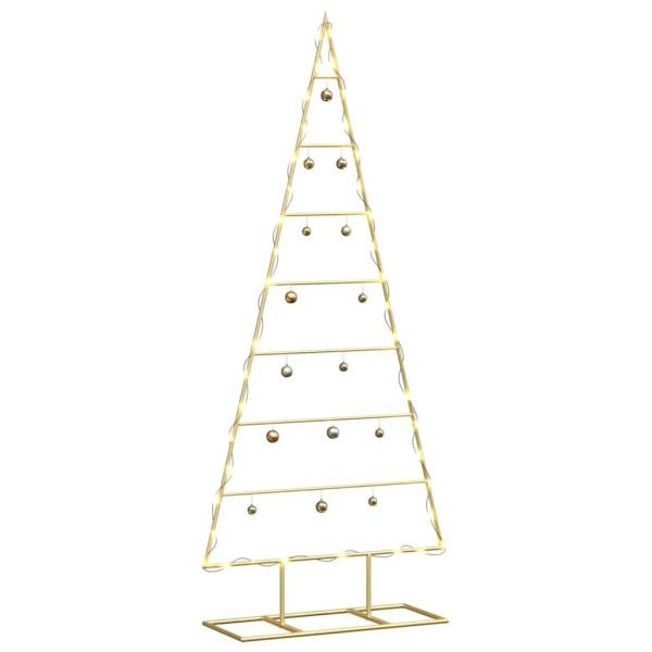 Árbol de Navidad de metal con soporte Dorado 125 cm M 3