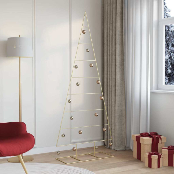 Árbol de Navidad de metal con soporte Dorado 210 cm D
