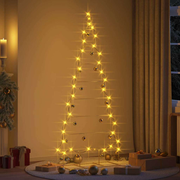Árbol de Navidad de metal con soporte Dorado 210 cm M 4