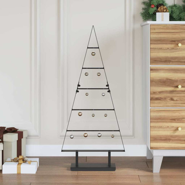 Árbol de Navidad de metal con soporte Negro 90 cm Acero D