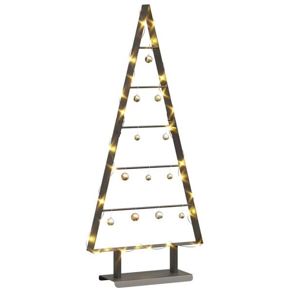 Árbol de Navidad de metal con soporte Negro 90 cm Acero M 3
