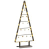Árbol de Navidad de metal con soporte Negro 90 cm Acero 3