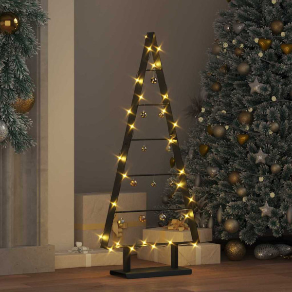 Árbol de Navidad de metal con soporte Negro 90 cm Acero M 4