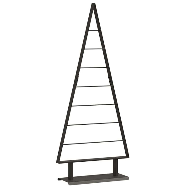Árbol de Navidad de metal con soporte Negro 125 cm Acero M 2