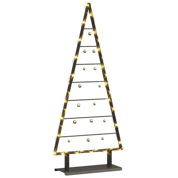 Árbol de Navidad de metal con soporte Negro 125 cm Acero M 3